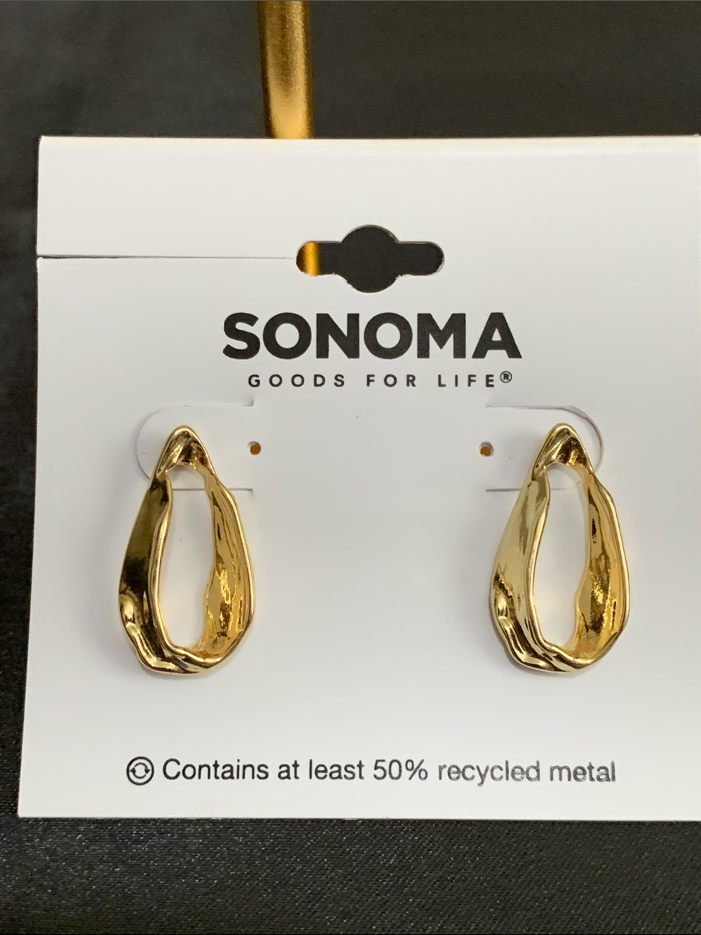 NWT Sonoma gold tone textured earrings